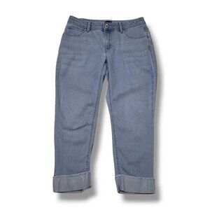 J Jill Authentic Fit Cropped Jeans Womens‎ 2 Petite Low Rise Roll Hem
